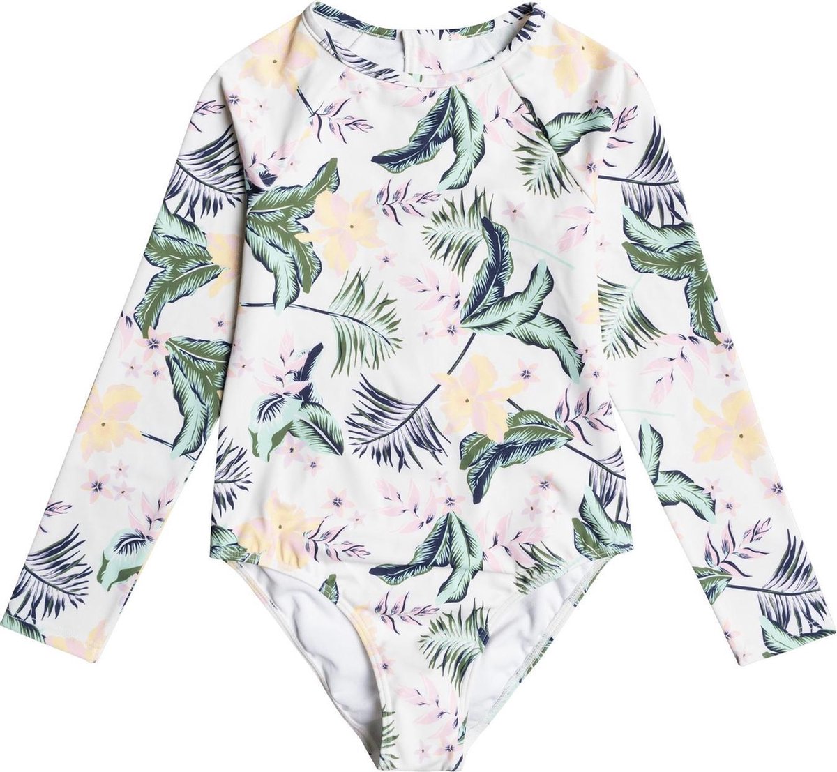 Roxy - UV Badpak voor tienermeisjes - Longsleeve - Lovely Senorita - Helder Wit - maat 128cm