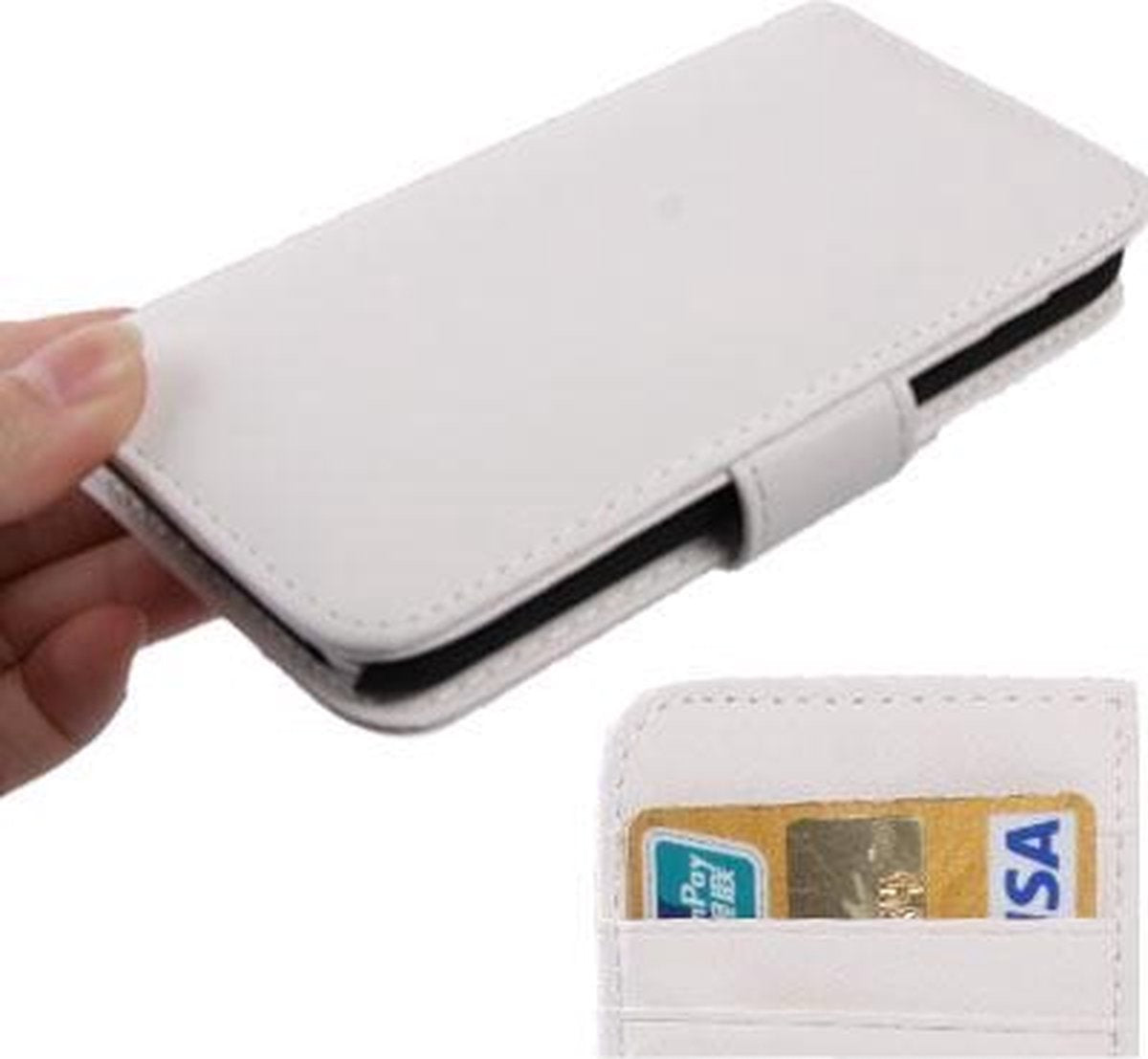 iPod Touch 5G - 6G - 7G  Luxe Boek Bescherm-Etui Hoesje - Wit