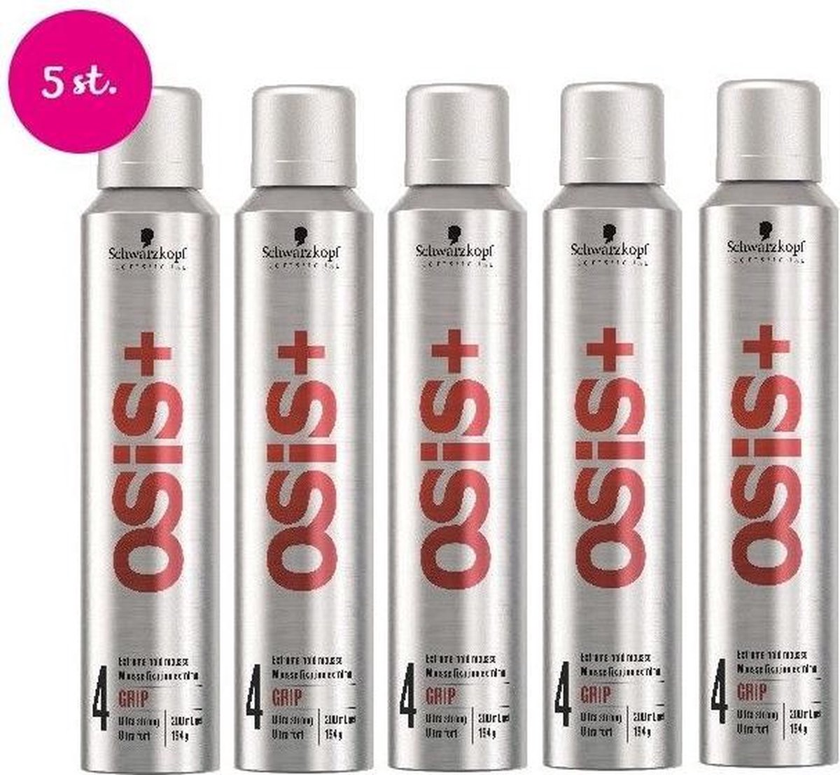 5x Schwarzkopf Osis Grip Mousse 200ml