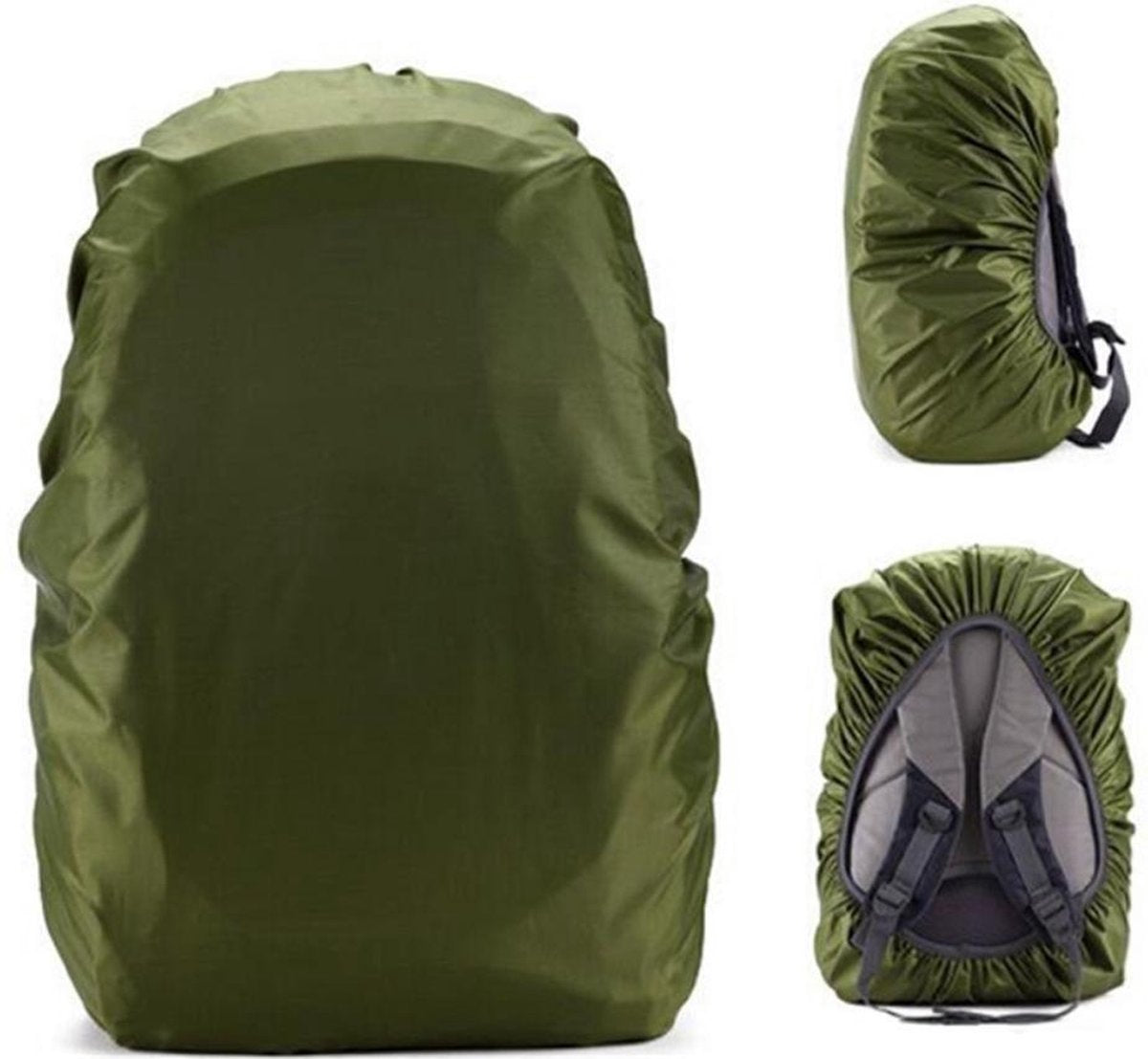 BlezLiving - luxe & universeel - regenhoes voor rugzak - tas beschermer - 35 liter - waterdicht - legergroen