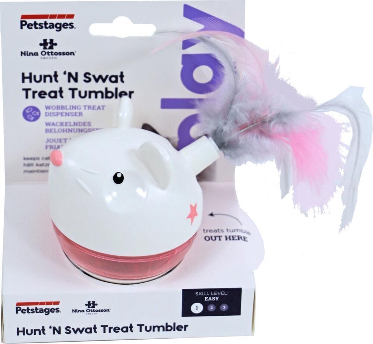 Interactieve puzzel vulbaar met snacks voor katten - Petstages Hunt N Swat