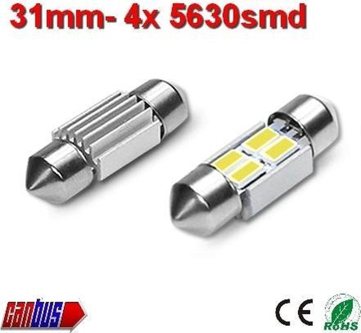 2x 12v Canbus 31mm 4 x 5630smd- 125 lumen