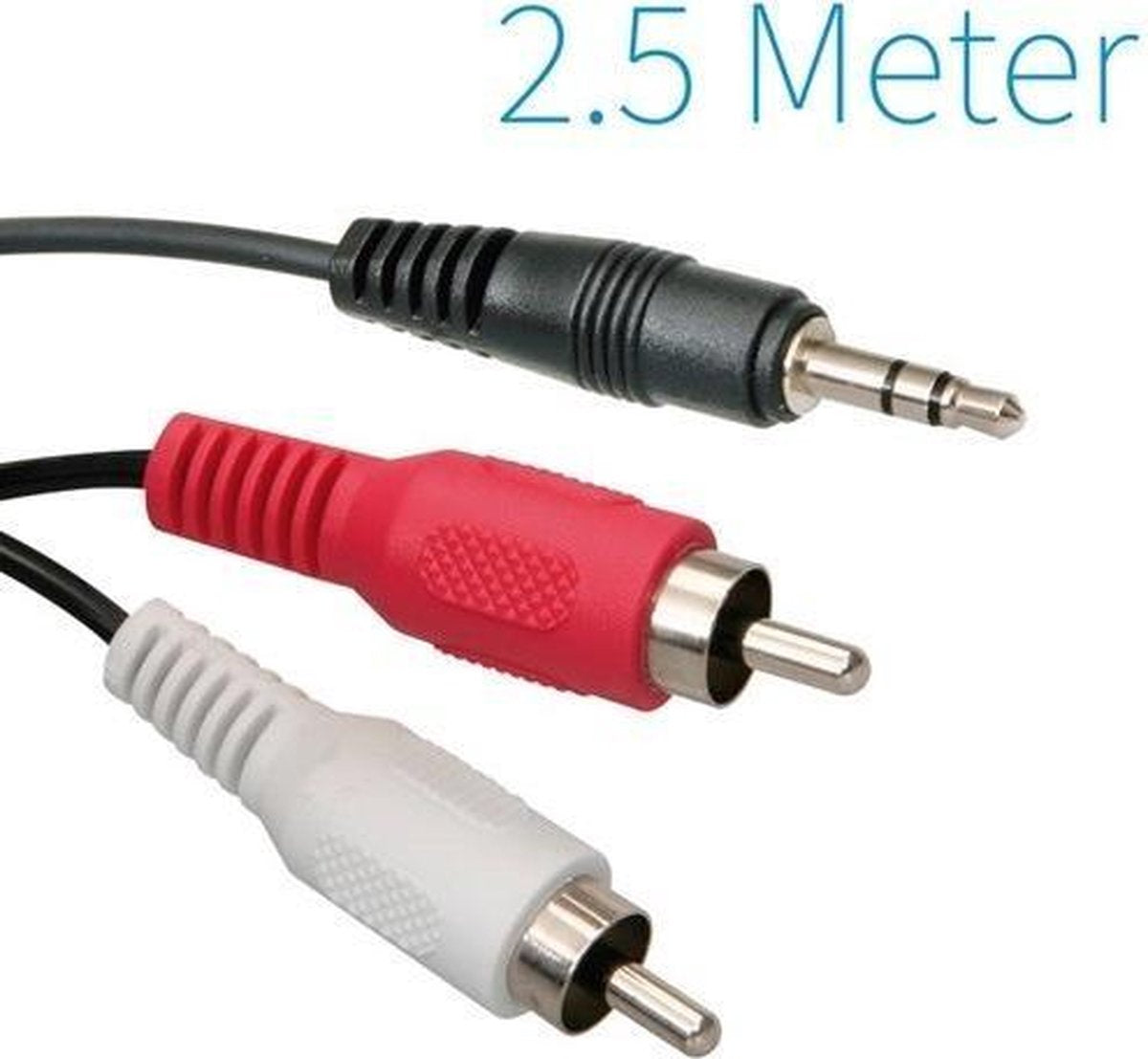 TULP KABEL NAAR 3.5mm JACK STEKKER - 2.5 Meter
