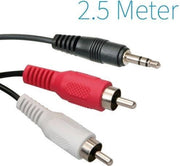 TULP KABEL NAAR 3.5mm JACK STEKKER - 2.5 Meter