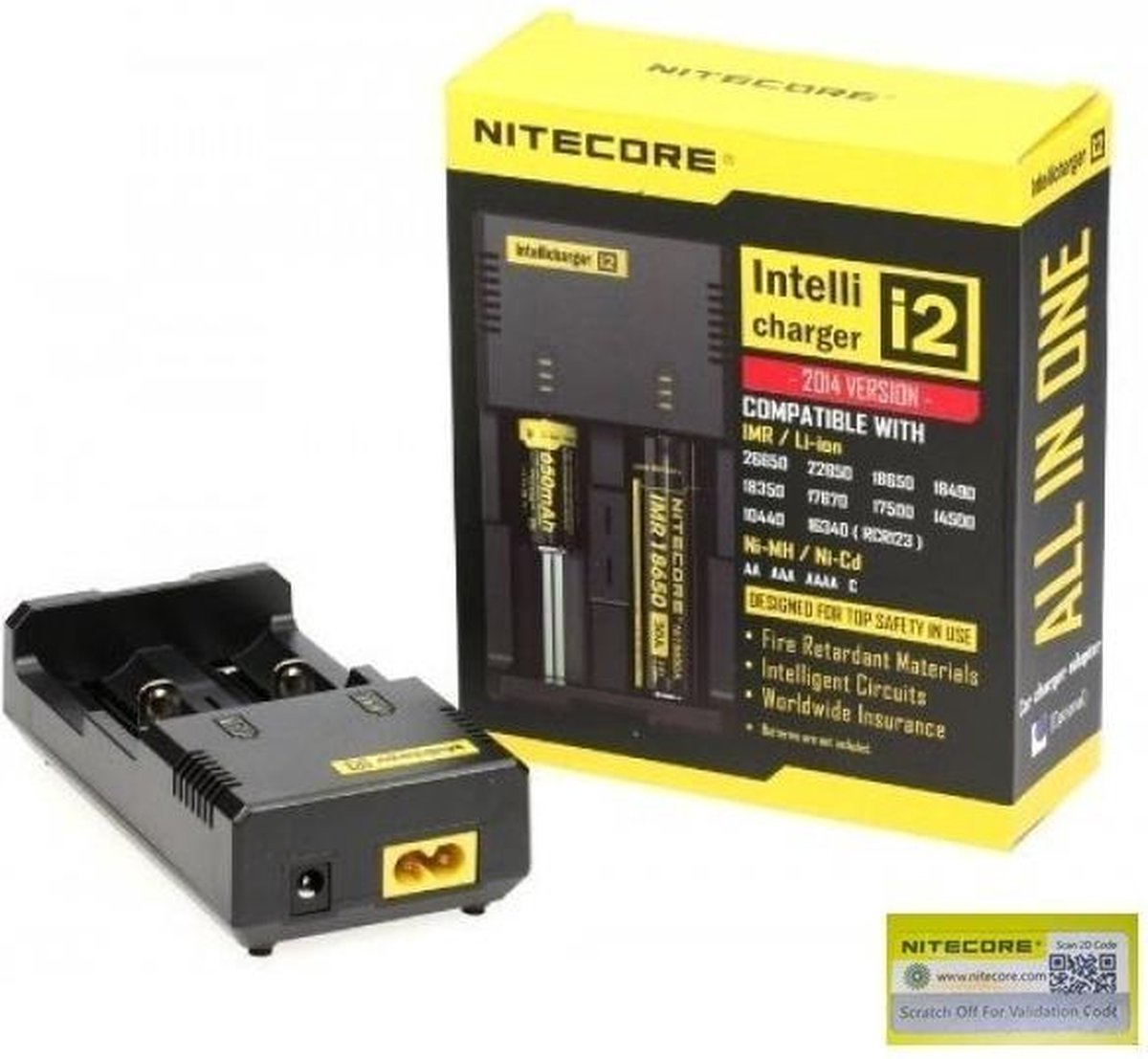 NITECORE i2 oplader zwart