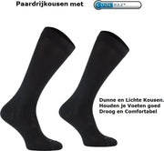 Comodo Paardrijsokken - Dunne en Lichte Comfortabele Kniekousen met Coolmax - Zwart 43/46