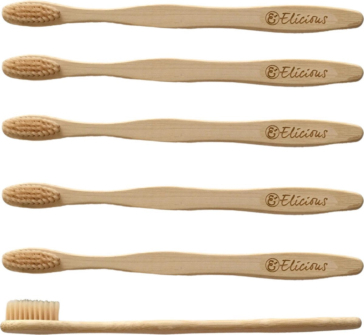 Elicious Bamboe tandenborstel set van 6