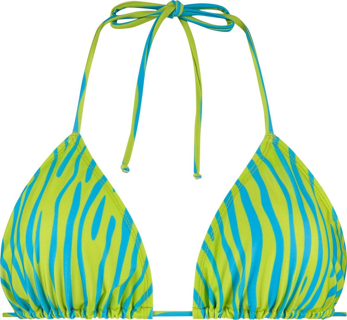 WALLIEN - Dames Bikini Top Triangle - Aquatic Bouquet - Groen/Geel