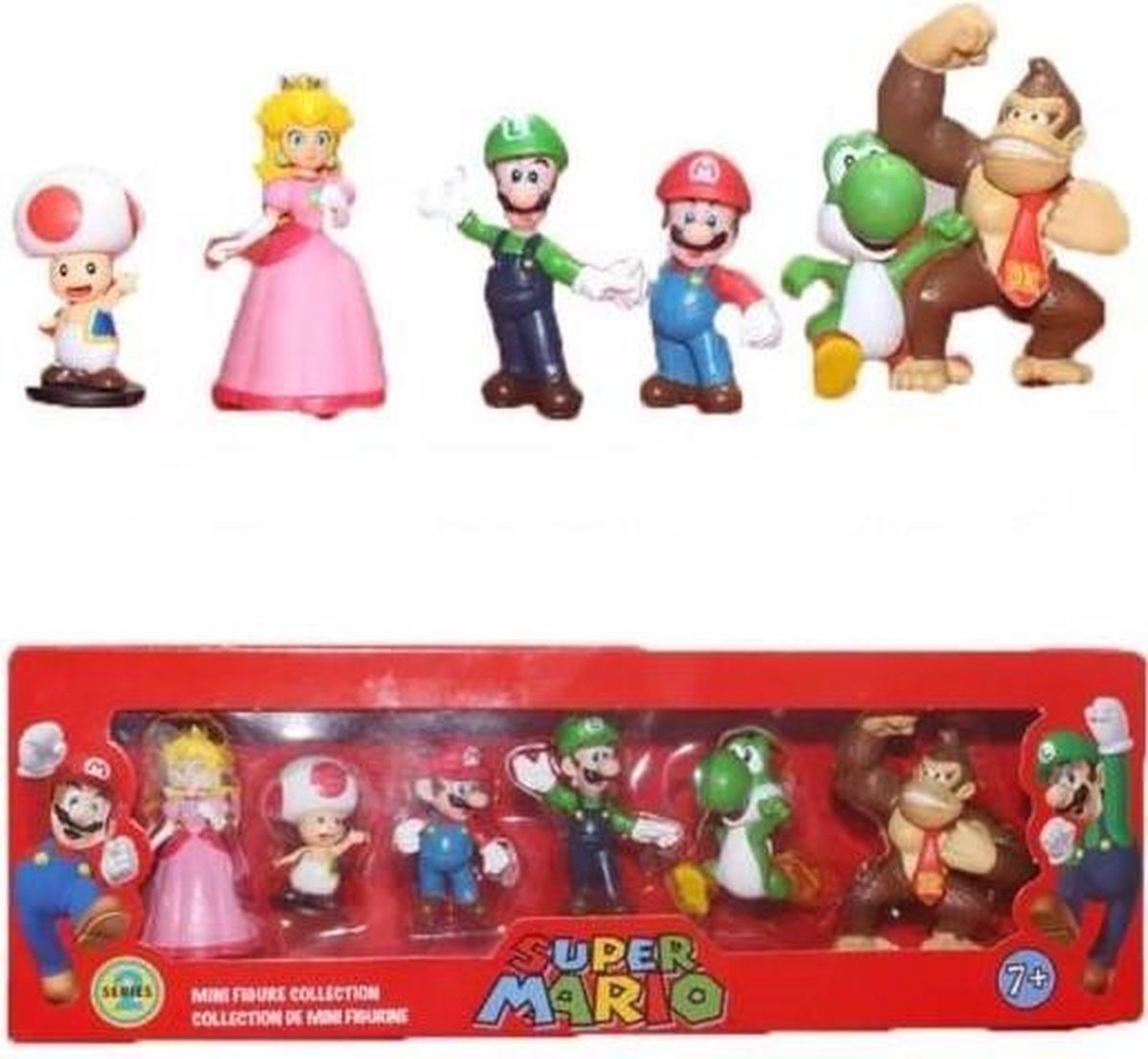 Mario miniaturen - Speelgoed - Set van 6 - Mario - Luigi - Toad - Yoshi - Peach - Donkey Kong - Kinderen - Volwassenen - Cadeau - Sparen