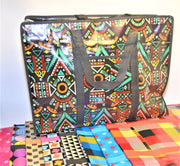 Boodschappentas 70x55x21cm met rits set van 2 - boodschappen tas fleurig - BIG shopper- reistas - waszak - 2 kleuren assorti verschillende kleuren