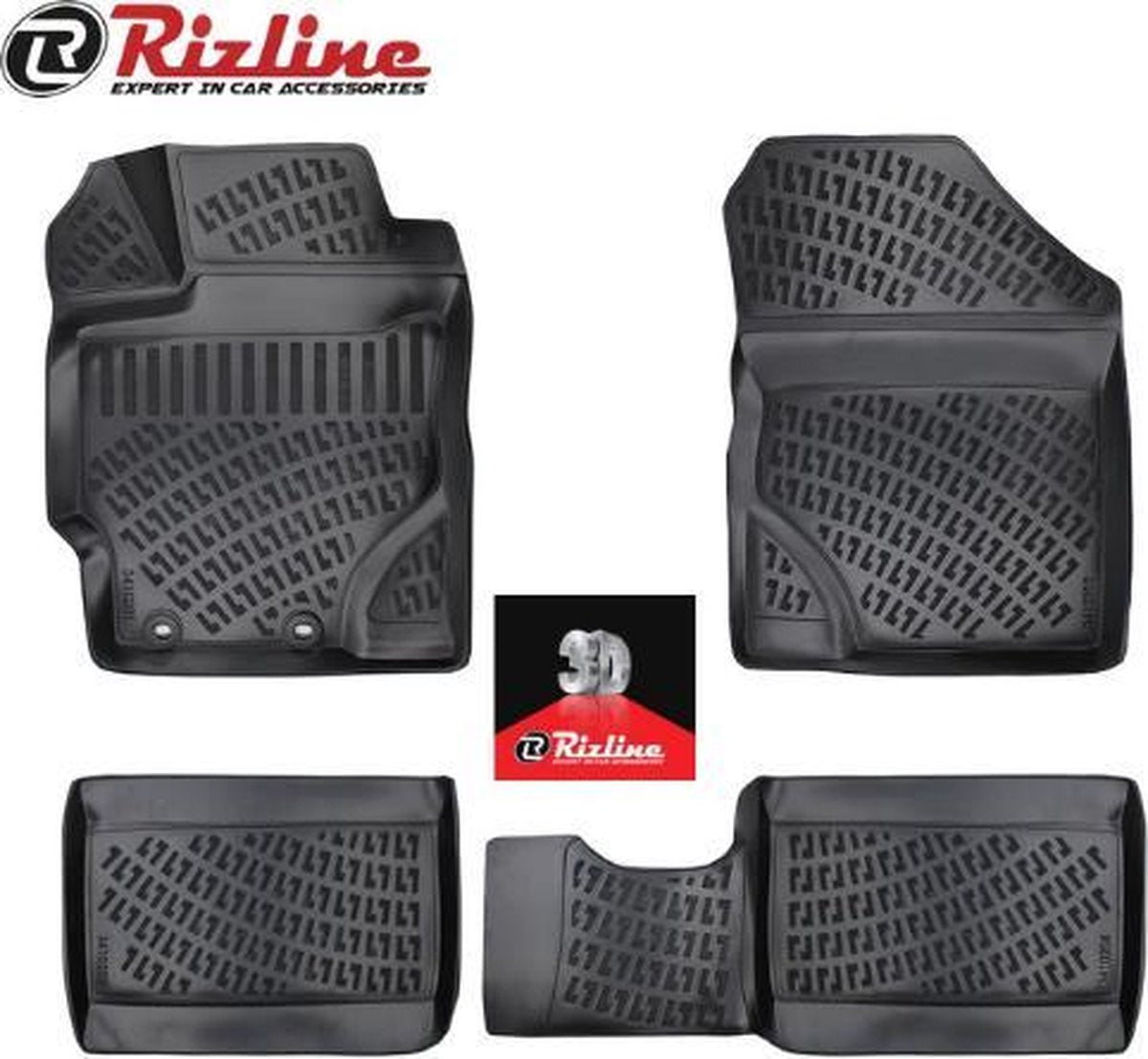 Automatten TOYOTA YARIS 2013-Heden Premium 3D rubberen zwart
