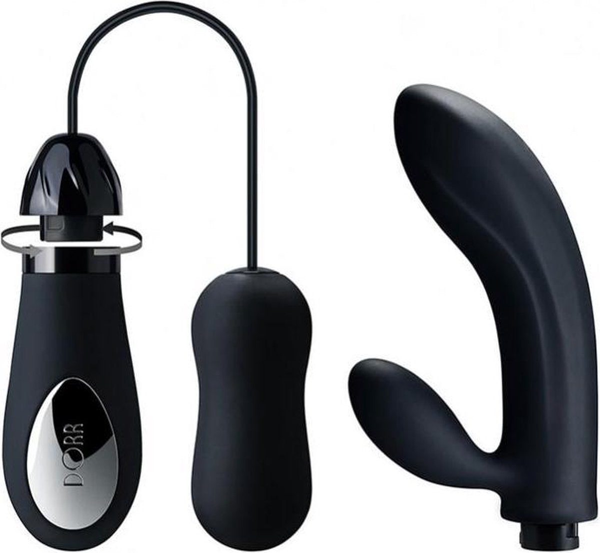 Dorr Fulfilled Vibrerende Eitje met G-spot Vibrator opzetstuk - zwart