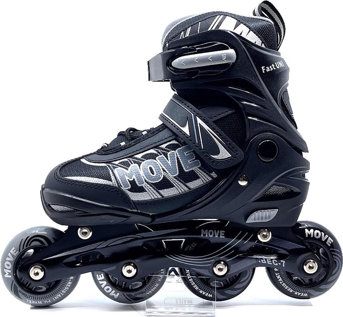 Move Inline Skates Fast Uni Maat 30-33 Zwart