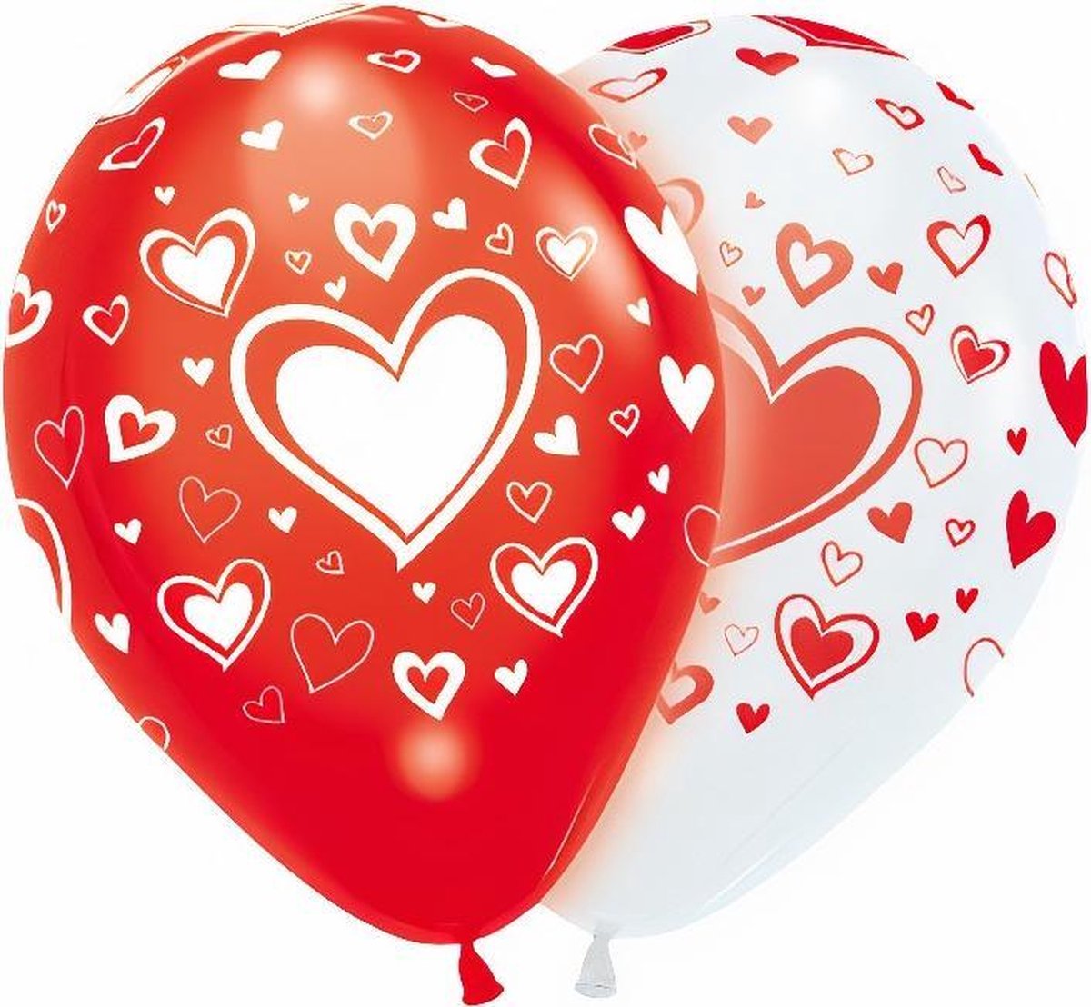 Tib Ballonnen Lightning Wedding Led 23 Cm Latex Rood/wit 4 Stuks