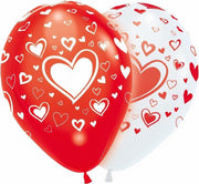 Tib Ballonnen Lightning Wedding Led 23 Cm Latex Rood/wit 4 Stuks