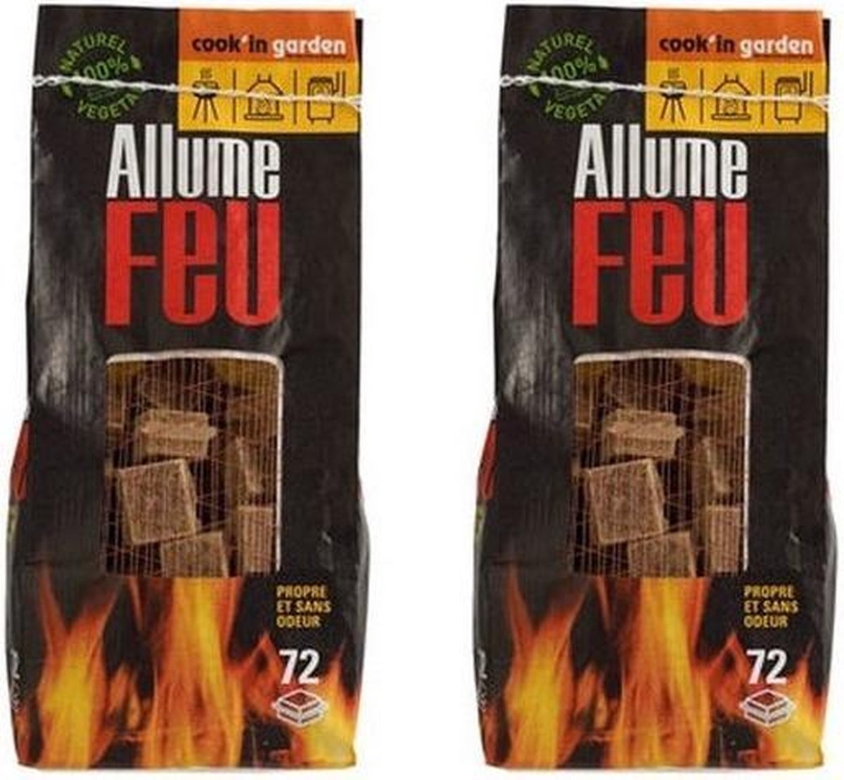 144x Houten barbecue aanmaakblokjes - bbq / vuurkorf / openhaard