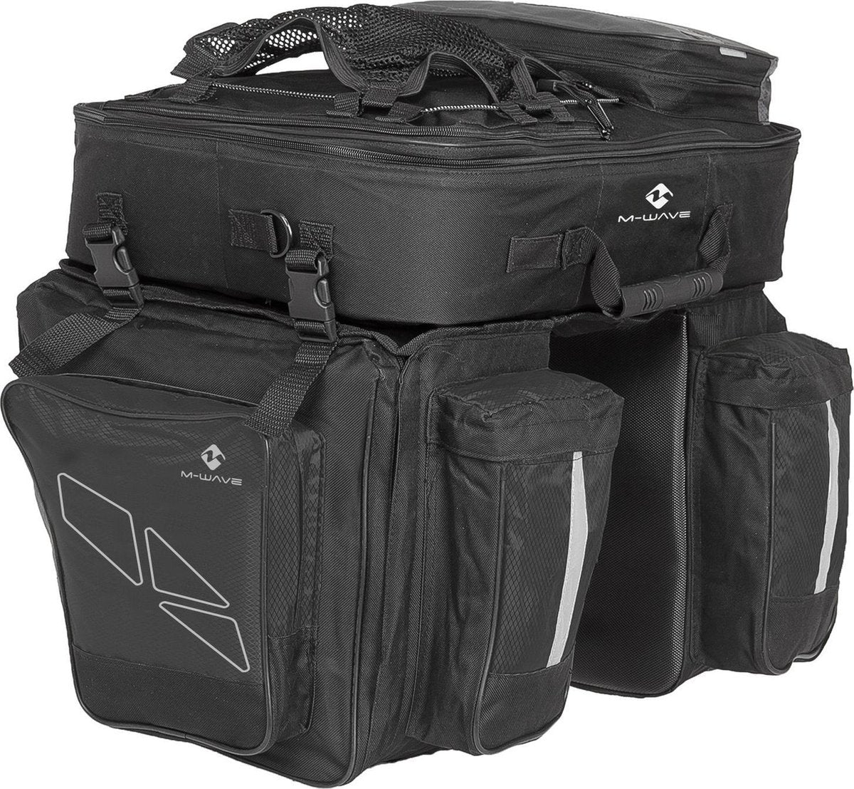 M-Wave Amsterdam Triple - Dubbele Fietstas - 34 l - Zwart