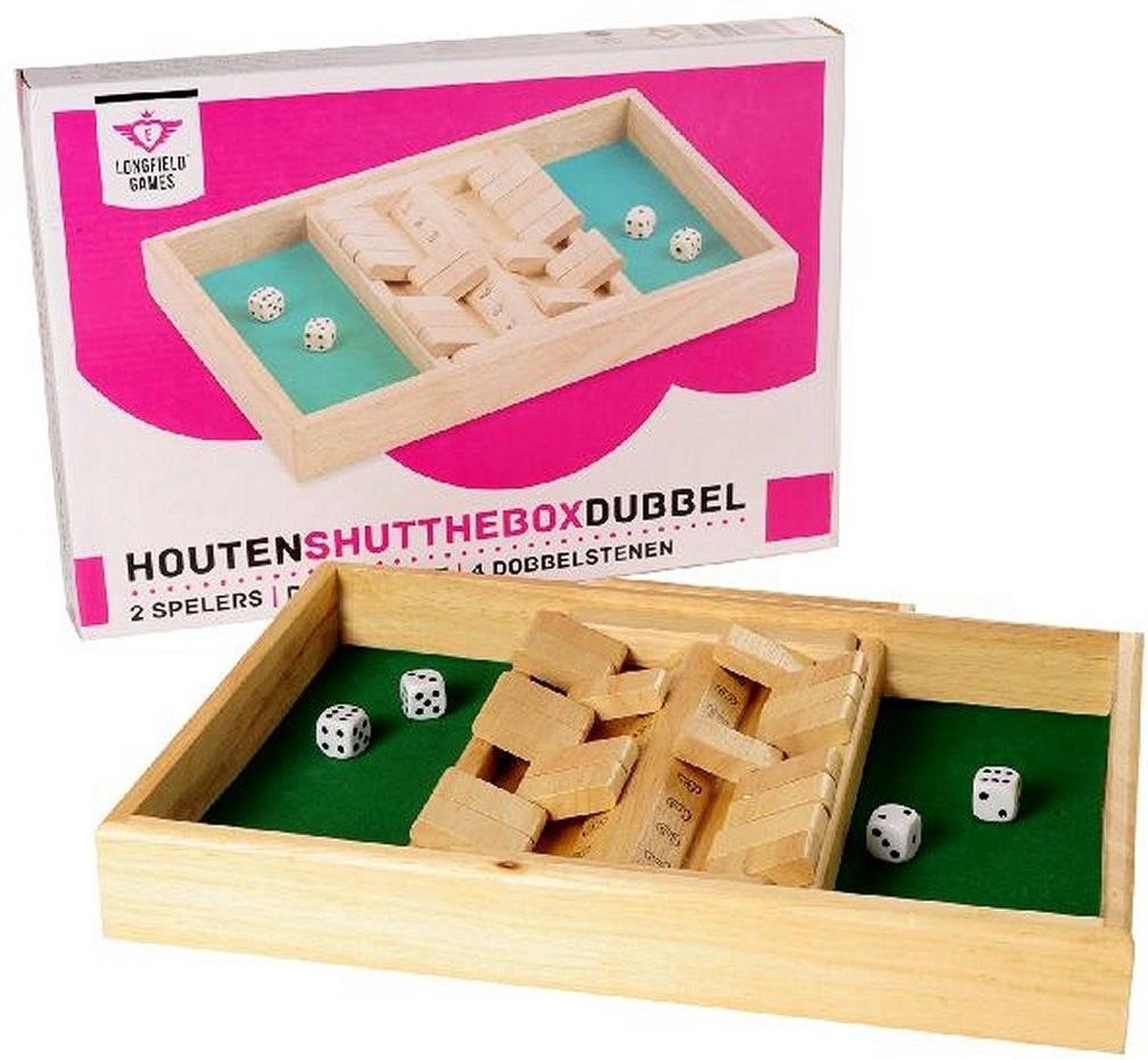 Houten Shut The Box Spel Dubbel