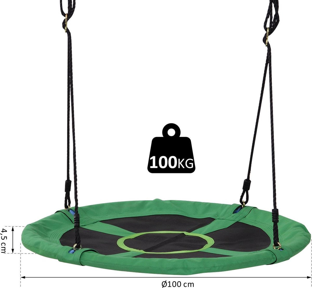 HOMdotCOM Nestschommel groen/zwart 100cm- Zonder frame