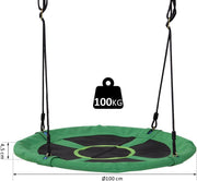 HOMdotCOM Nestschommel groen/zwart 100cm- Zonder frame