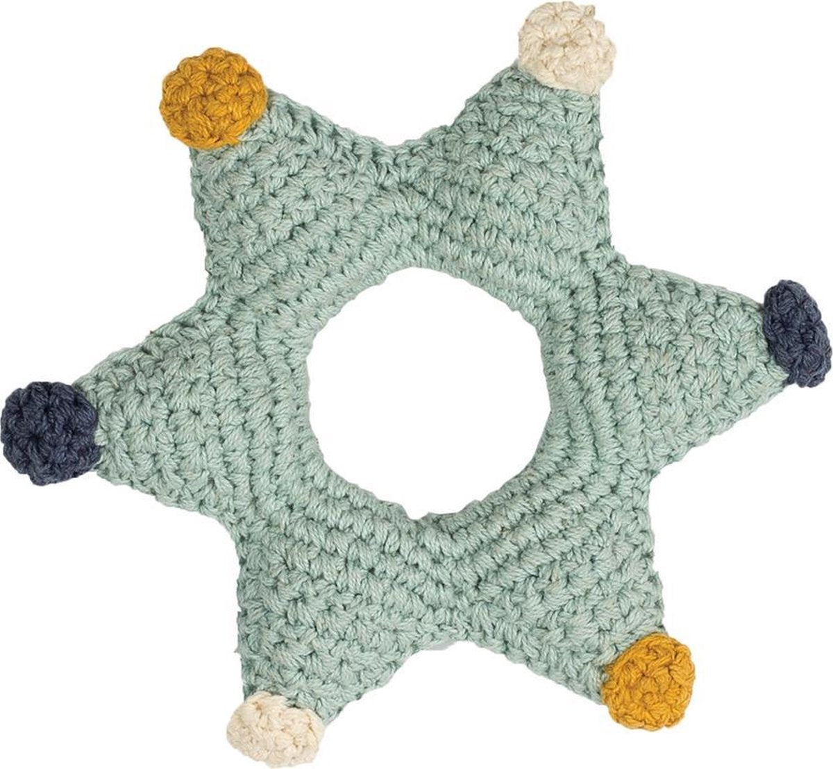 Hoppa - Gehaakte Baby Rammelaar - Stars - One size