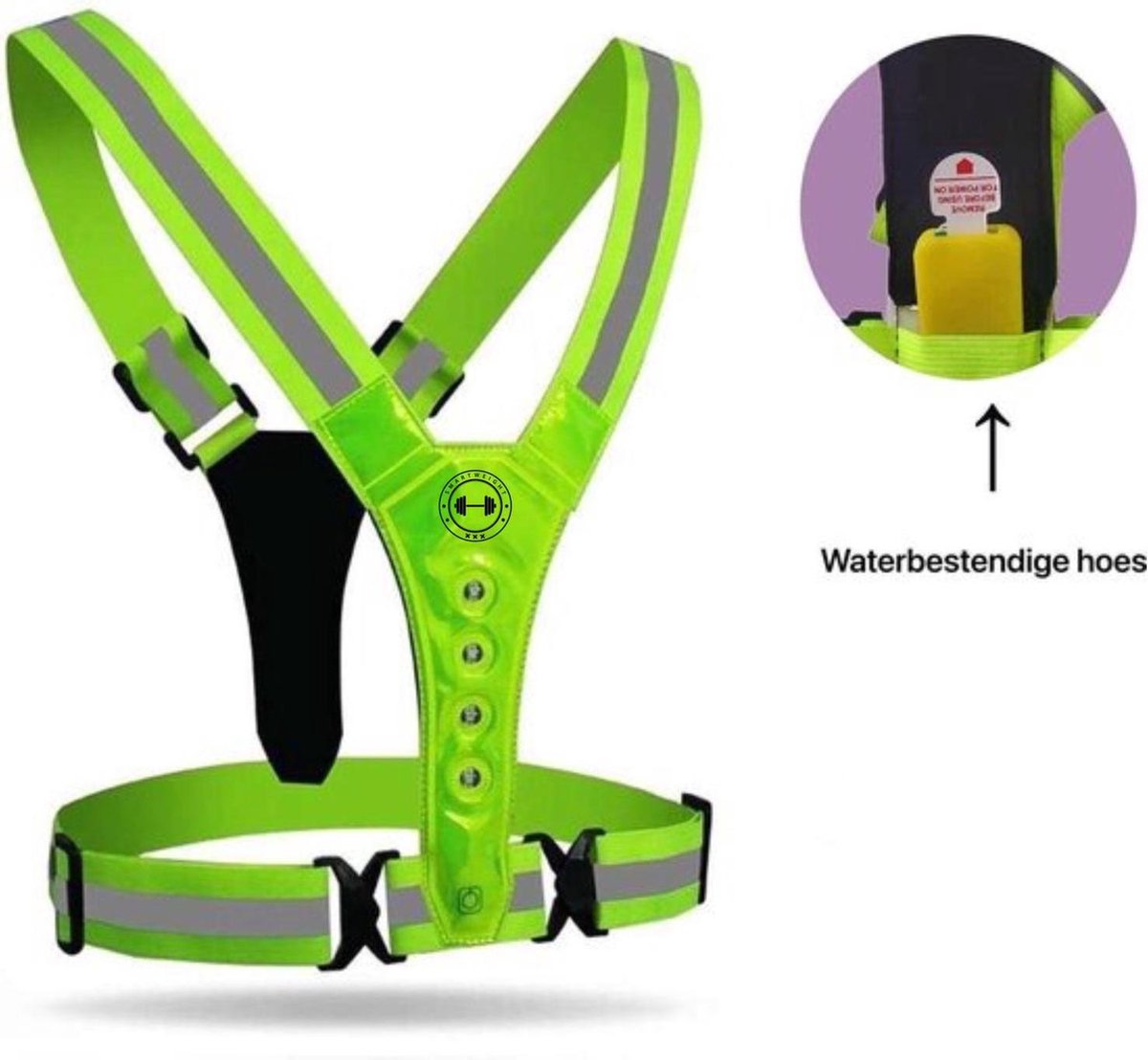 Hardloopvest met verlichting - Reflectievest - Hardloop verlichting - Reflecterend hardloopvest - verlichting hardlopen - veiligheidsvest - goed zichtbaar licht reflecterend - LED