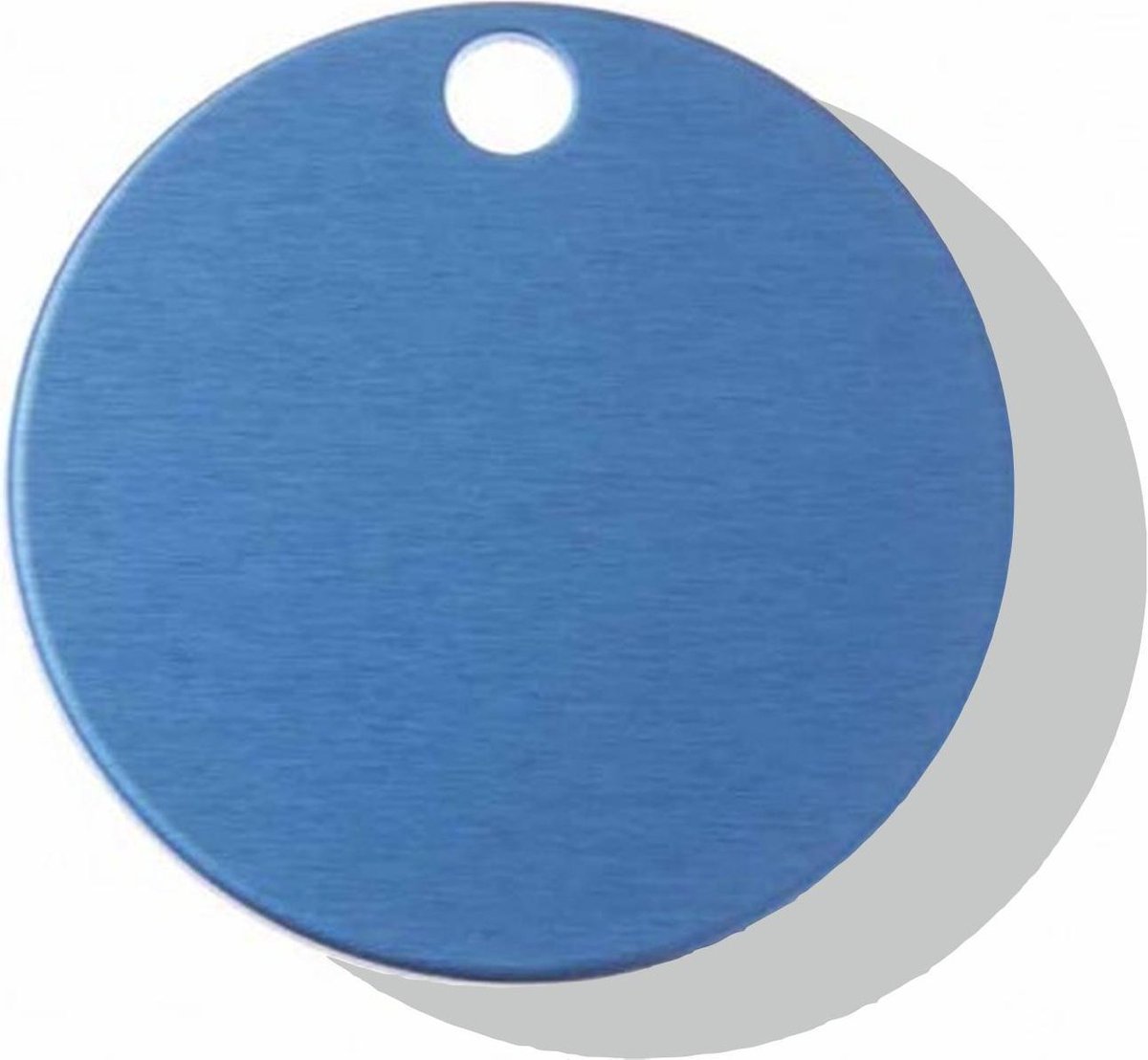 Hondenpenning Rond met gat groot blauw | 2 zijden graveren | Ø 32 mm