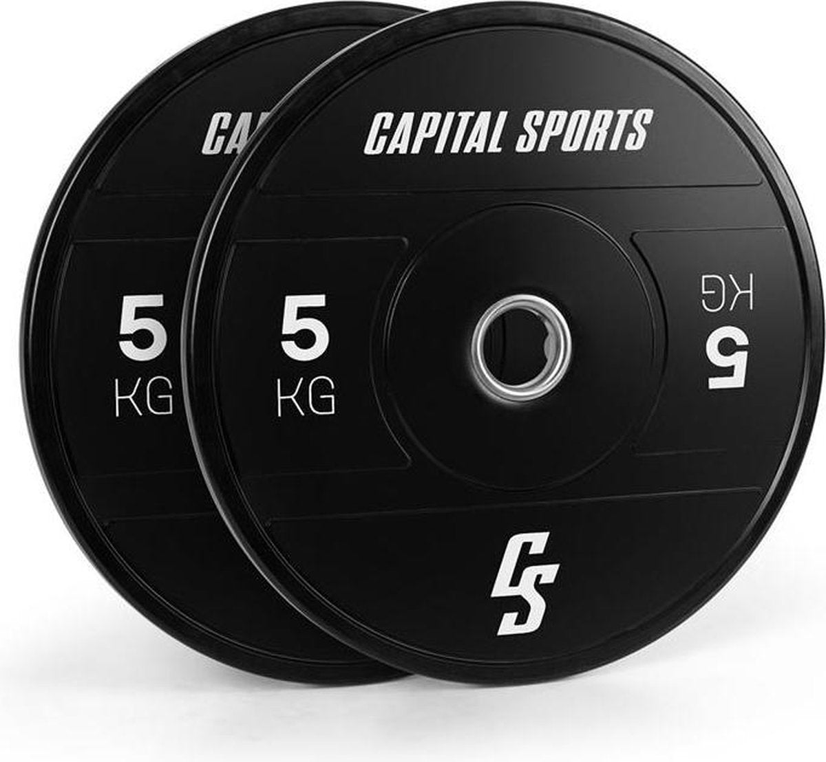 CAPITAL SPORTS Elongate - bumper plates 2 x 5kg - gewichtsschijven - hard rubber -  opening van 50