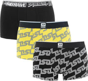 Diesel damien 3P print zwart & geel - L