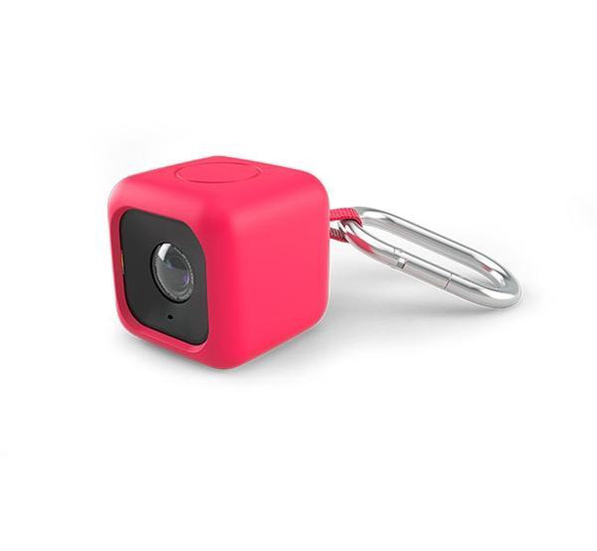 Polaroid Cube 90cm draagriem met silliconen bescherming en metalen klip - Rood