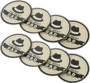 Vaderdagcadeau 8x bierviltjes/onderzetters The Best Dad Ever 9 cm - Vaderdag cadeautjes - Verjaardagscadeau papa