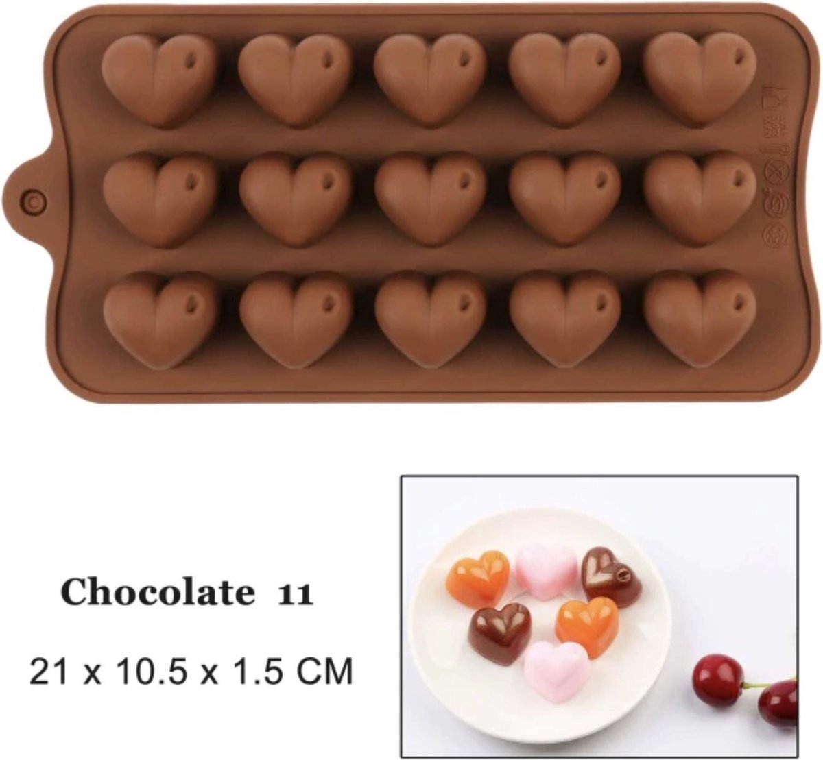WiseGoods - Chocolade Vorm - Bakken - Siliconen Cakevorm - 3D DIY Chocolate - Hart Vorm - Non-Stick