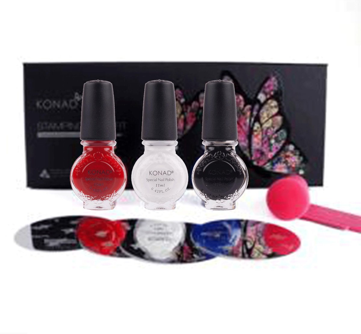 B set - Konad - Stempelset - Stamping - Nailart plus GRATIS TOPCOAT