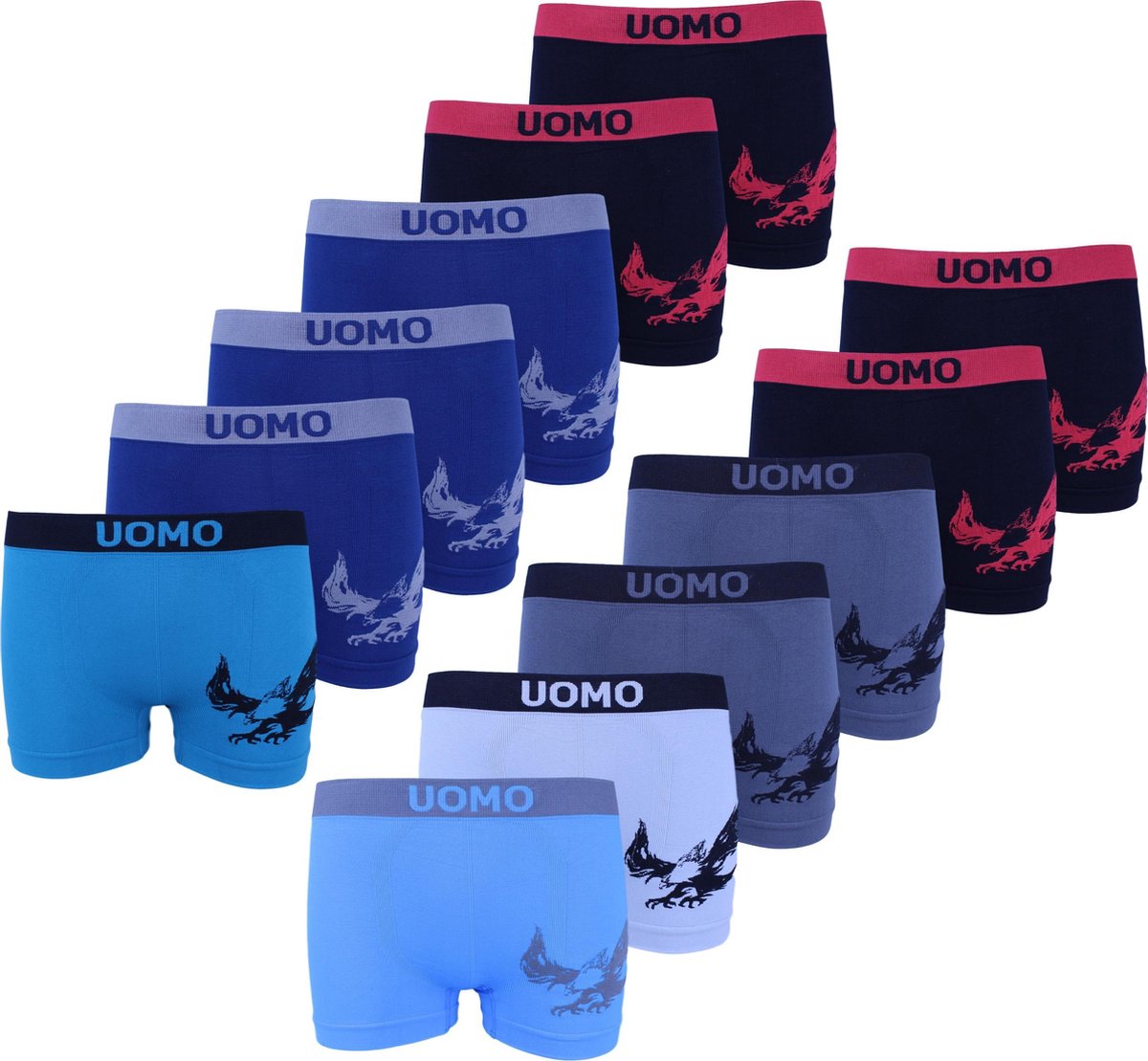 Microfiber Boxershort jongens SJ05 - Jongens ondergoed - VOORDELIGE 12 PACK 10-12 jaar 146/158