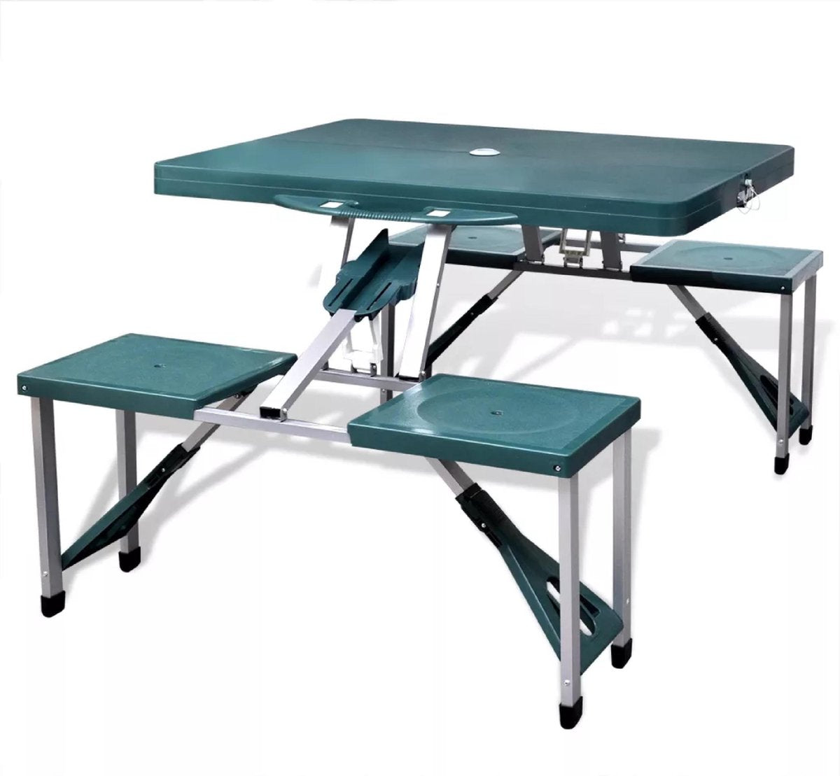 Campingtafel set - Aluminium Groen - inklapbaar - Buiten - Camping - industrieel - Nieuwste Collectie