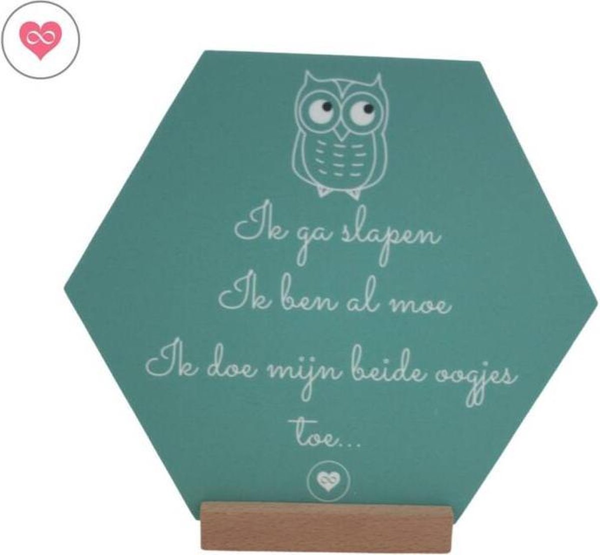 Decoratie | Woonhexagon | Ik ga slapen... | Houten standaard | Babykamer kinderkamer decoratie