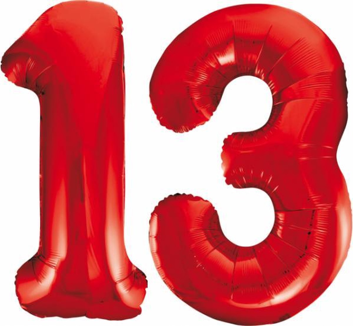 Folieballon 13 jaar rood 86cm