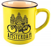 Vintage Mok Amsterdamse Fiets Geel