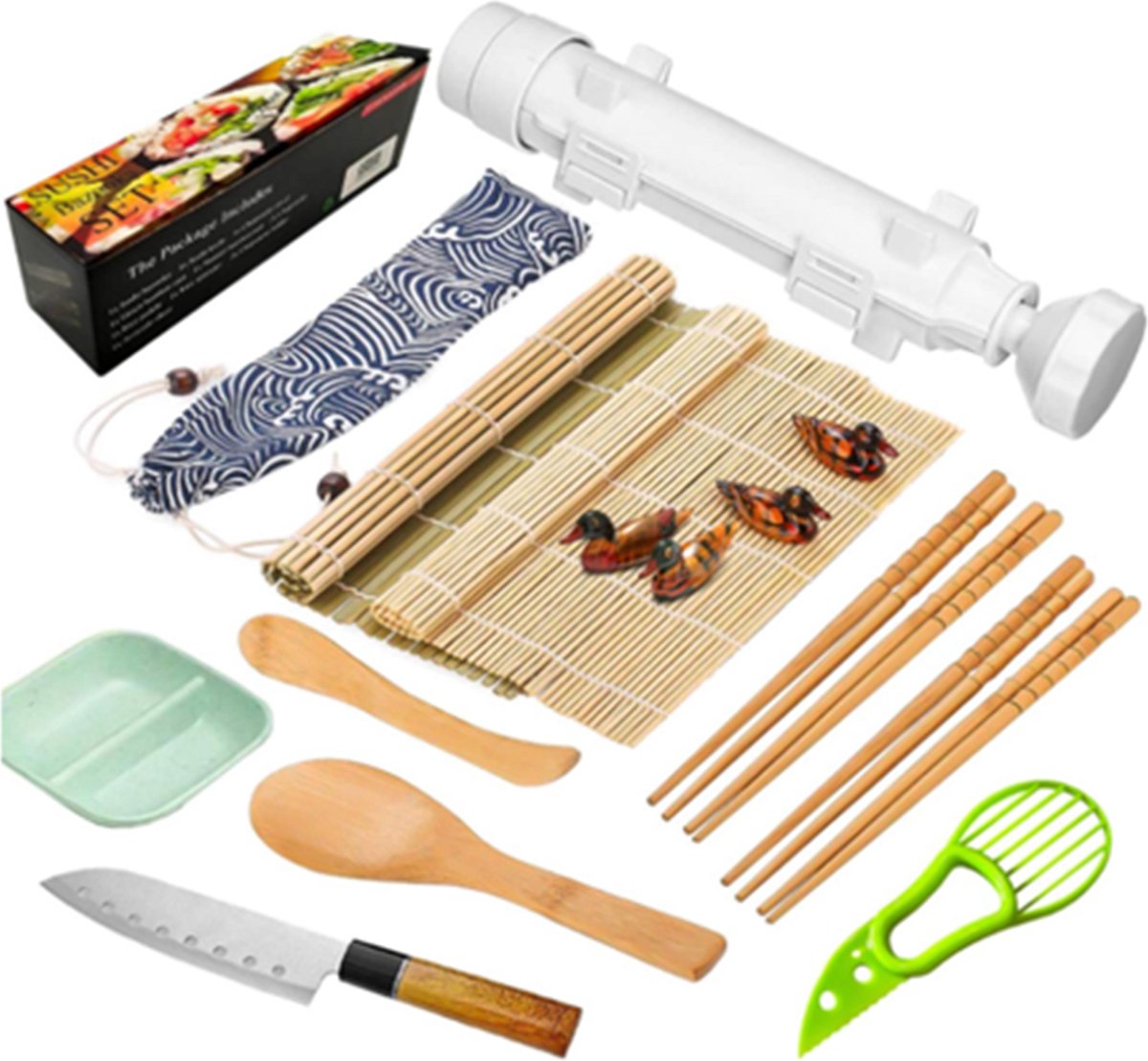 Sushi Bazooka Wit - Sushi maker - Zelf Sushi maken kit - XXL Sushi Set - Milieuvriendelijk - Lifetools