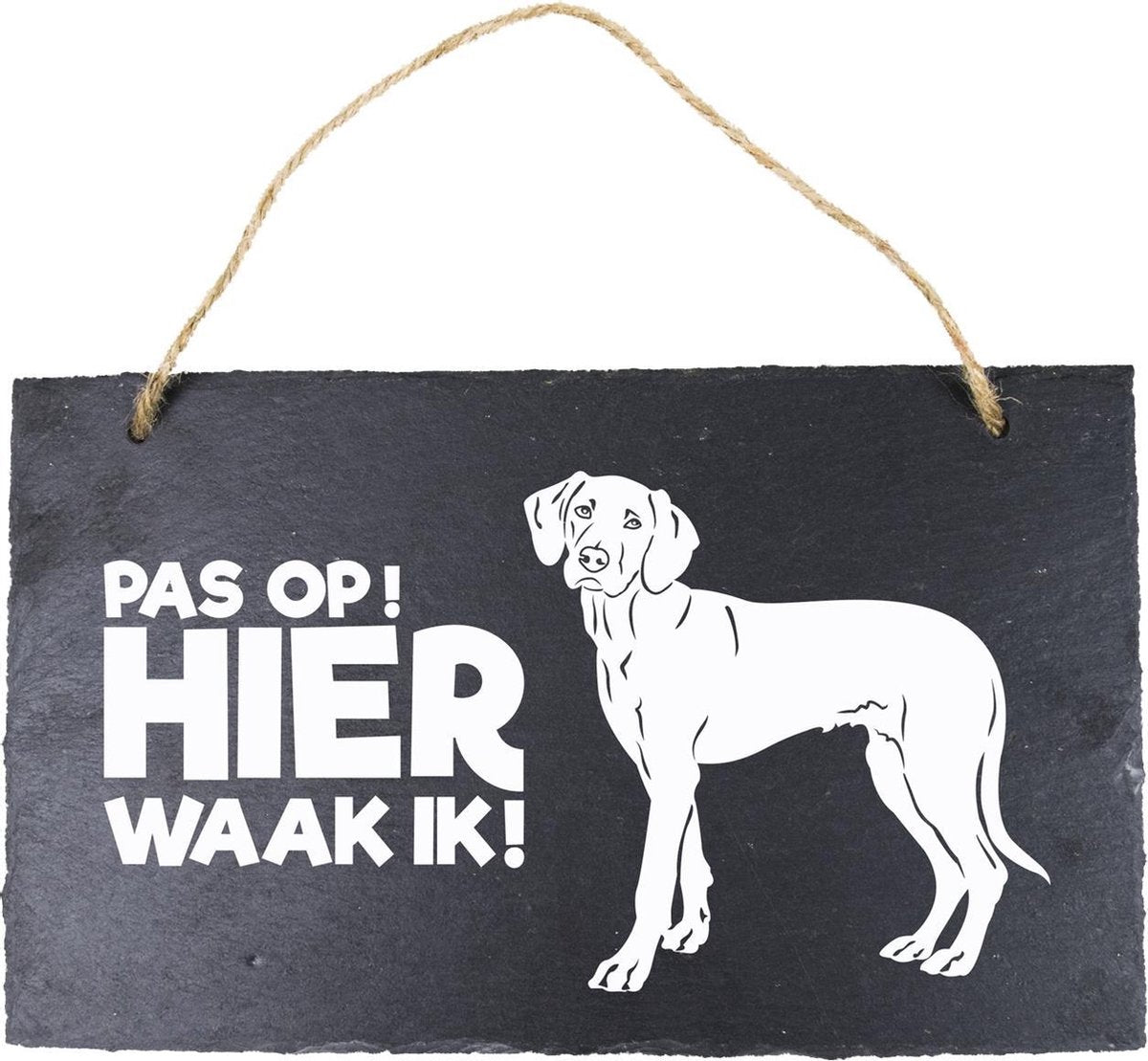Paper Dreams Waakbord Pronkrug / Rhodesian Ridgeback 15 X 25 Cm Leisteen Zwart