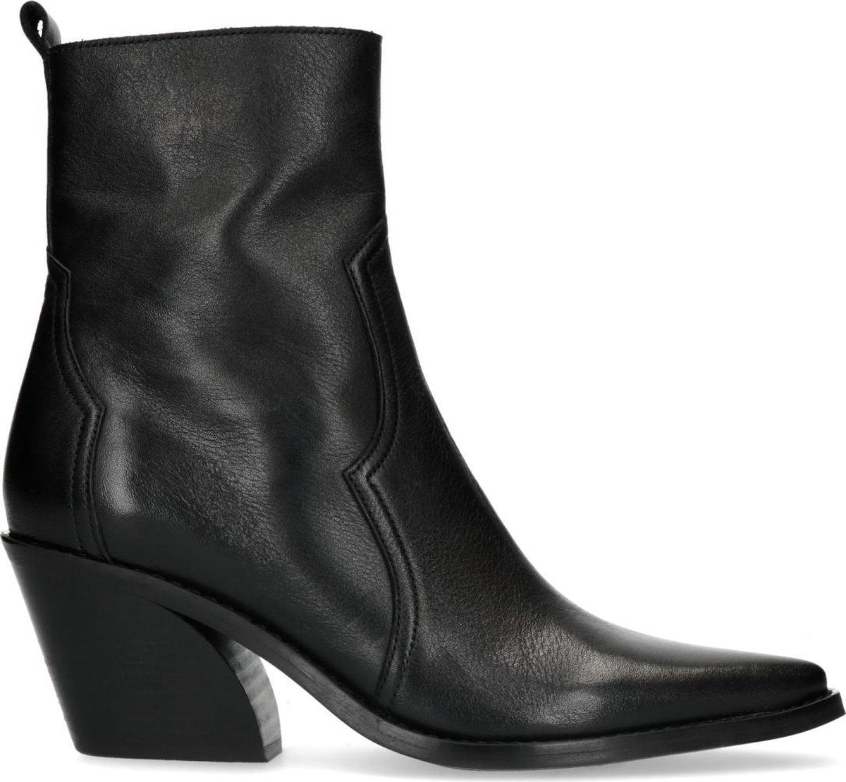 Manfield - Dames - Korte leren cowboylaarzen - Maat 40