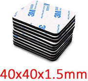 FSW-Products - 3M Dubbelzijdige Stickers - 10 STUKS - Plakkers - Extra Sterk - Ophangen Poster en Foto - Knutselen - 40 x 40 x 1.5 mm - Plakkertjes - Zwart - Klevers - Montage - DIY
