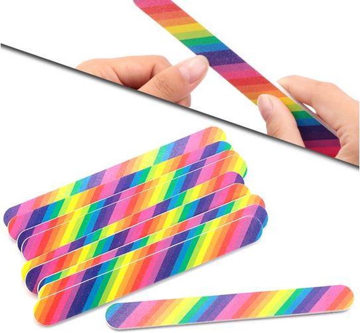 5 stuks nagelvijl regenboog kleuren
