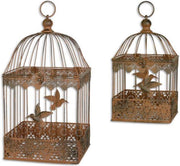 Vogelkooi - IJzeren kooien - Vintage - Set van 2 - 42