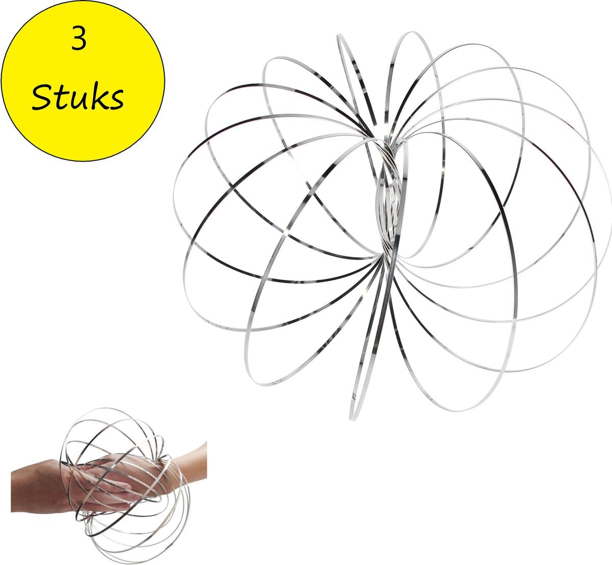 Magic flow ring |Spiraal bloem magische armband | 3D ringen set van 3 stuks 15cm