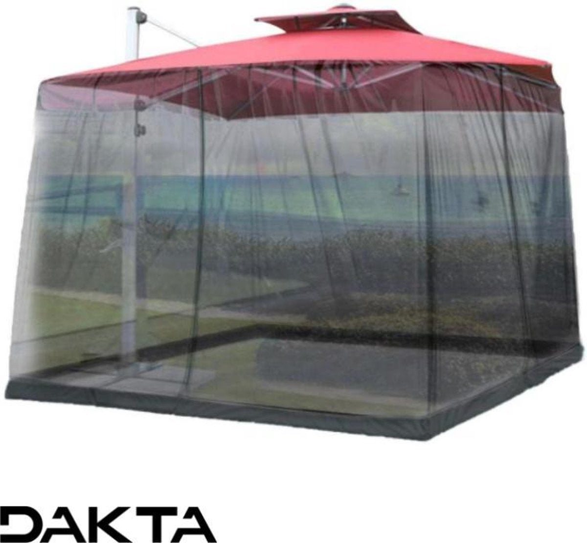 Dakta® Klamboe Parasol | voor Buiten | Tafel Scherm | Camping Tent | Klamboes | Vierkant | Zwart