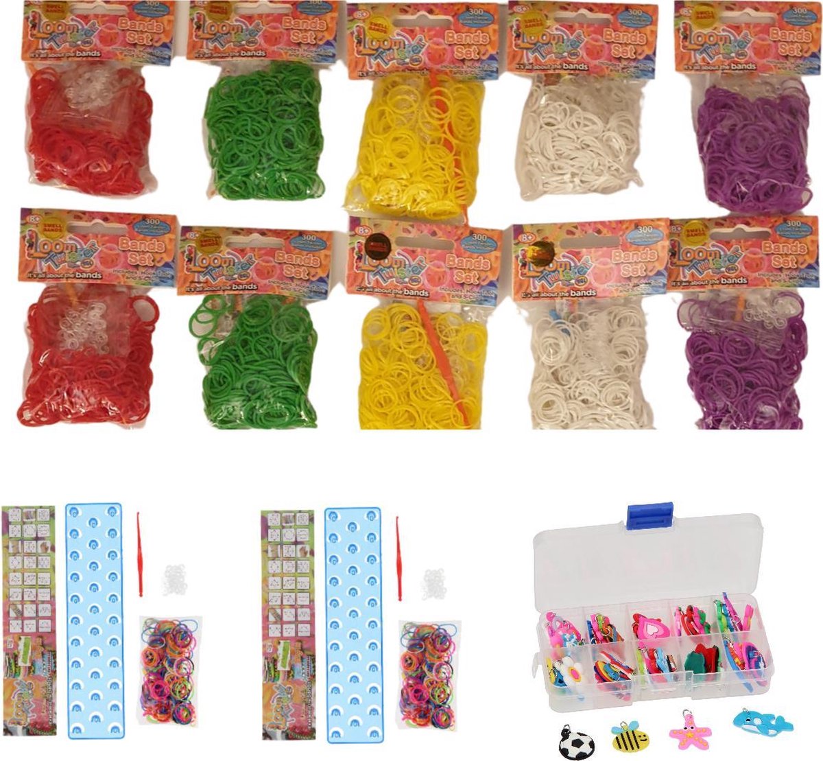 Starterspakket Loombandjes met geur 3400-delig - 5 verschillende geuren loombandjes