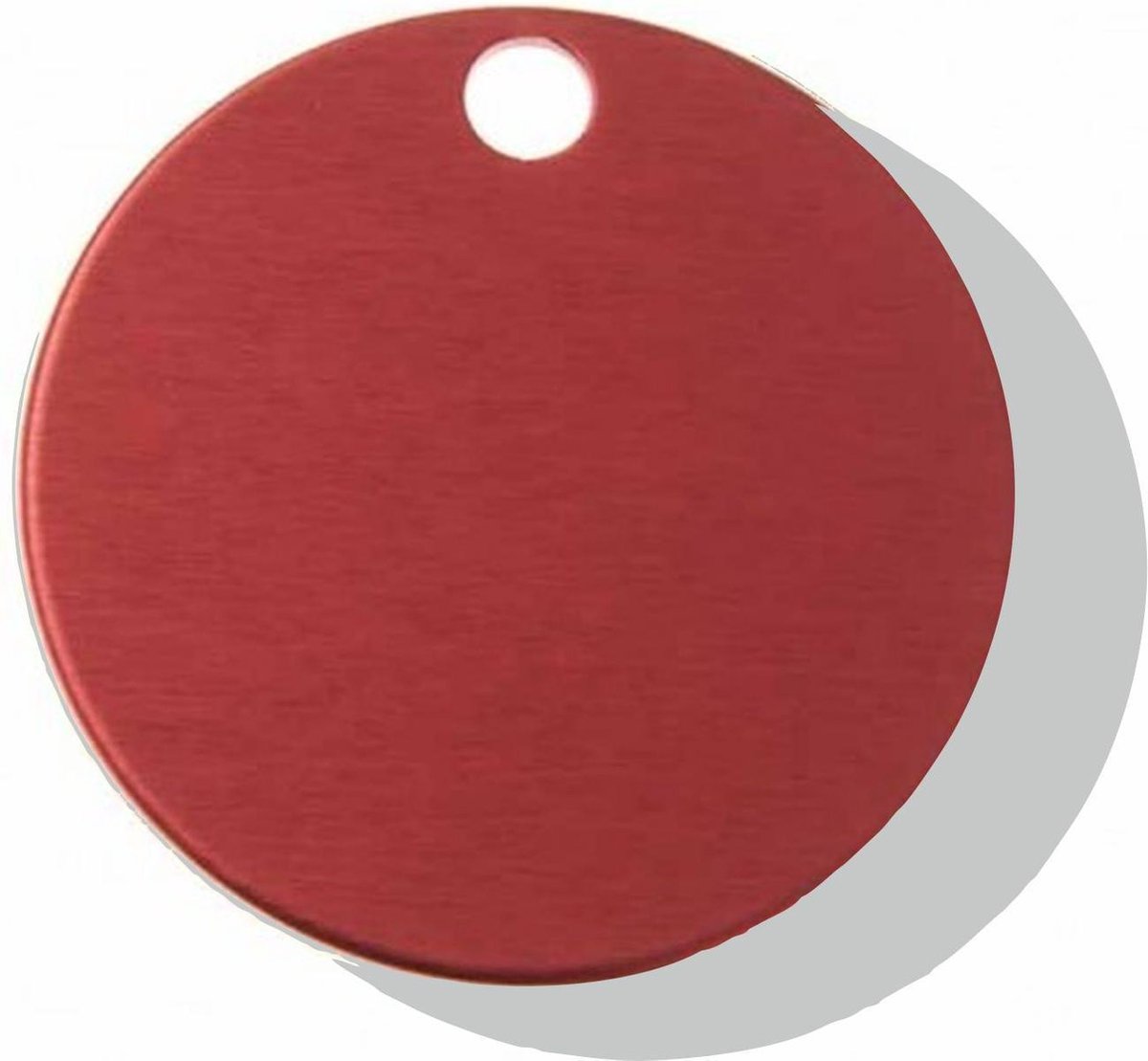 Hondenpenning Rond met gat groot rood | 2 zijden graveren | Ø 32 mm