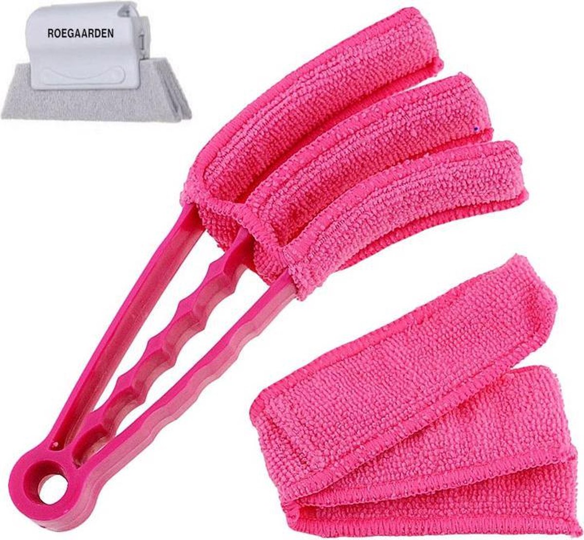 Jaloezie reiniger| Plumeau | Roze | Inclusief doek en raamvoegborstel
