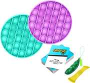 ZTWK© - Fidget toys pakket - 2+2 GRATIS - Pop it Paars & Groen + Pea popper + Mesh and marble